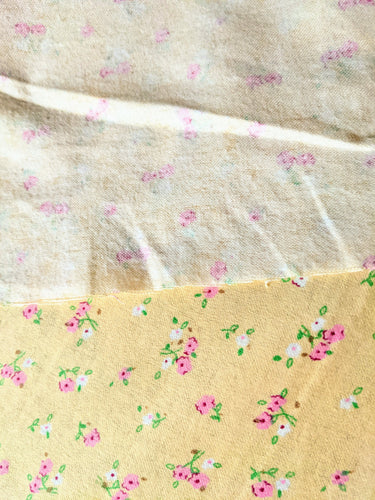 Yellow Small Flowers Winceyette Brushed Cotton Fabric, Pink and White Small Flowers Fabric, Small Flower Fabric
